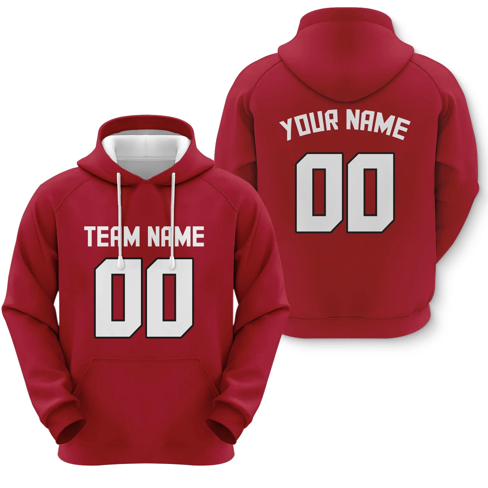 Custom Red White-Black Sports Pullover Sweatshirt Football Hoodie